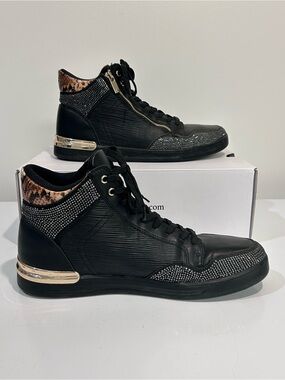 Men’s Aldo Black High-Top Sneakers with Metallic Accents